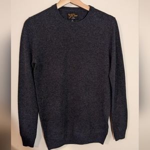 NWT J. Crew Charcoal 100% Cashmere Sweater, crew neck, men's XS